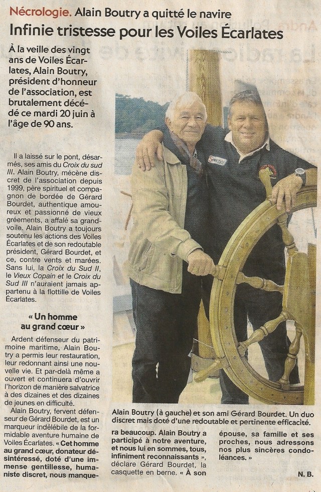 nécrologie Alain Boutry